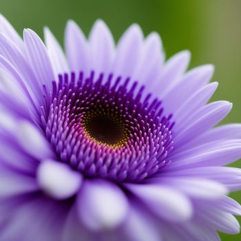 close up of a purple flower with a green background and a yellow center in the center of the flower