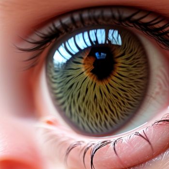 close up of a persons eye with a green iris and black iris and a white iris and a black iris