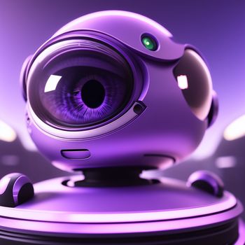 purple camera with a purple background and a purple light behind it is a purple object with a green light