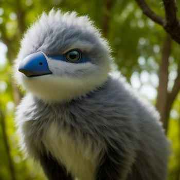 stuffed bird with a blue beak and a white head and neck