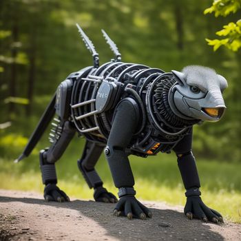 toy dog made out of a robot suit and wires and wires