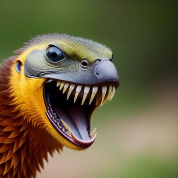 bird with a very large mouth and a big grin of teeth on it's face and mouth