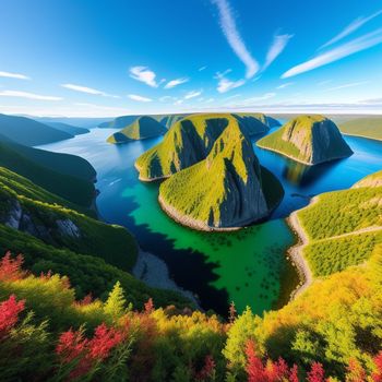 beautiful view of a lake surrounded by mountains and trees in the background with a blue sky and clouds