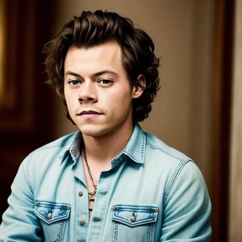 man with a blue shirt and a necklace on his neck and a blue shirt on his shirt is looking at the camera