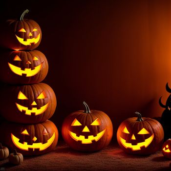 group of carved pumpkins with jack o lantern faces on them