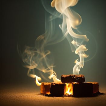 close up of a lit matchstick with smoke coming out of it and a black background behind it