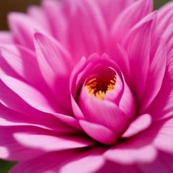 pink flower with a yellow center is shown in close up view of the petals and the center of the flower