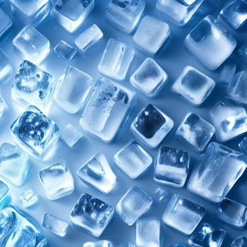 group of ice cubes sitting on top of a table next to each other on top of a table