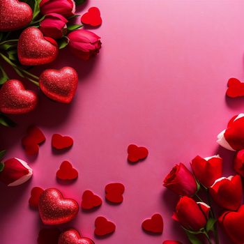 pink background with red hearts and flowers on it and a pink background with red hearts on it and a pink background with red flowers