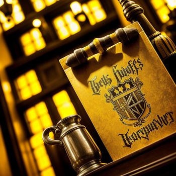 hogwarts book and a beer mug on a shelf in a bar with yellow lights behind it