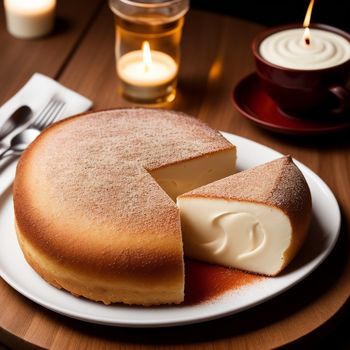 cake with a slice cut out of it on a plate with a candle and a fork on the side