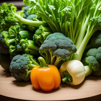 bunch of vegetables are on a table together