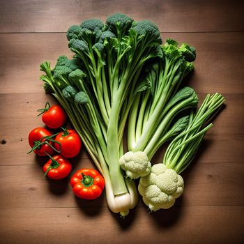 bunch of vegetables are laying on a table together