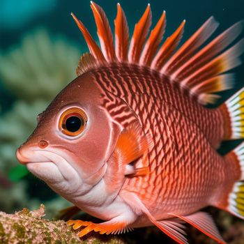 fish with orange and white stripes on its body and head