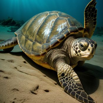 turtle is swimming in the ocean water and it is looking at the camera with a smile on its face