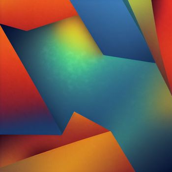 colorful abstract painting with a green and red background and a blue and yellow background with a green center