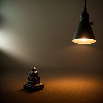 lamp that is on a table next to a book on a table with a book on it and a stack of books on the floor