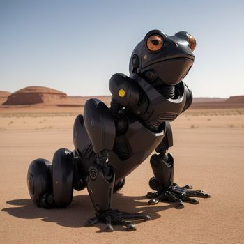 robot is sitting on its back in the desert with its legs spread out and eyes open