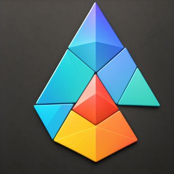 colorful triangle with a smaller triangle in the middle of it