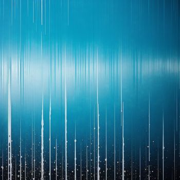 blue background with white lines and rain drops falling down on it and a black background with white lines