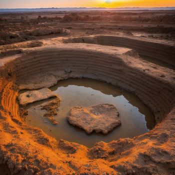 hole in the ground with a small pool of water in it