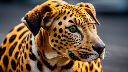 close up of a leopard's face with a blurry background