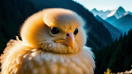 close up of a bird with a mountain in the back ground