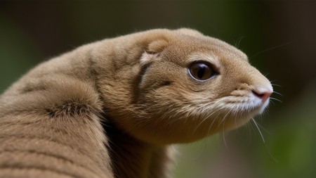 close up of a small animal with a blurry green background