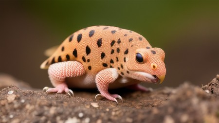 small orange and black geckole sitting on a tree branch