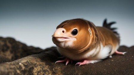 close up of a bird on a rock with its mouth open