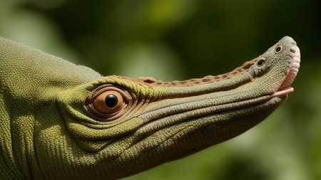 close up of a lizard's face with its tongue out