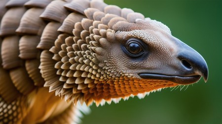 close up of a large bird with a lot of feathers on it's head