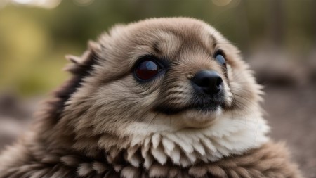 close up of a furry animal with a blurry background behind it