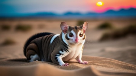 close up of a small animal on a beach near the sun