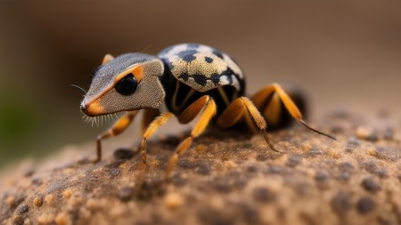 close up of a small insect on a piece of wood with a blurry background