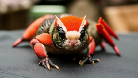 close up of a small animal on a table with a cloth covering it's body