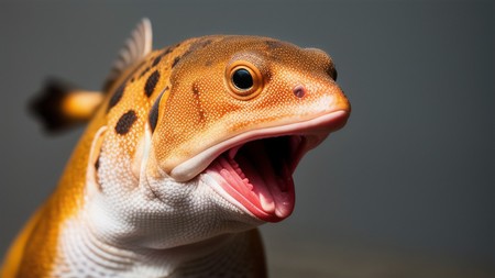 close up of a fish with its mouth open and it's mouth wide open
