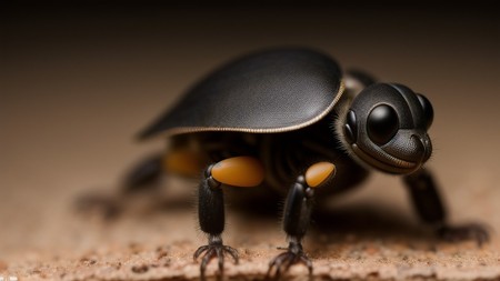 close up of a small insect on the ground with its eyes open