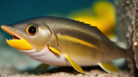 close up of a fish with its mouth open and eyes wide open